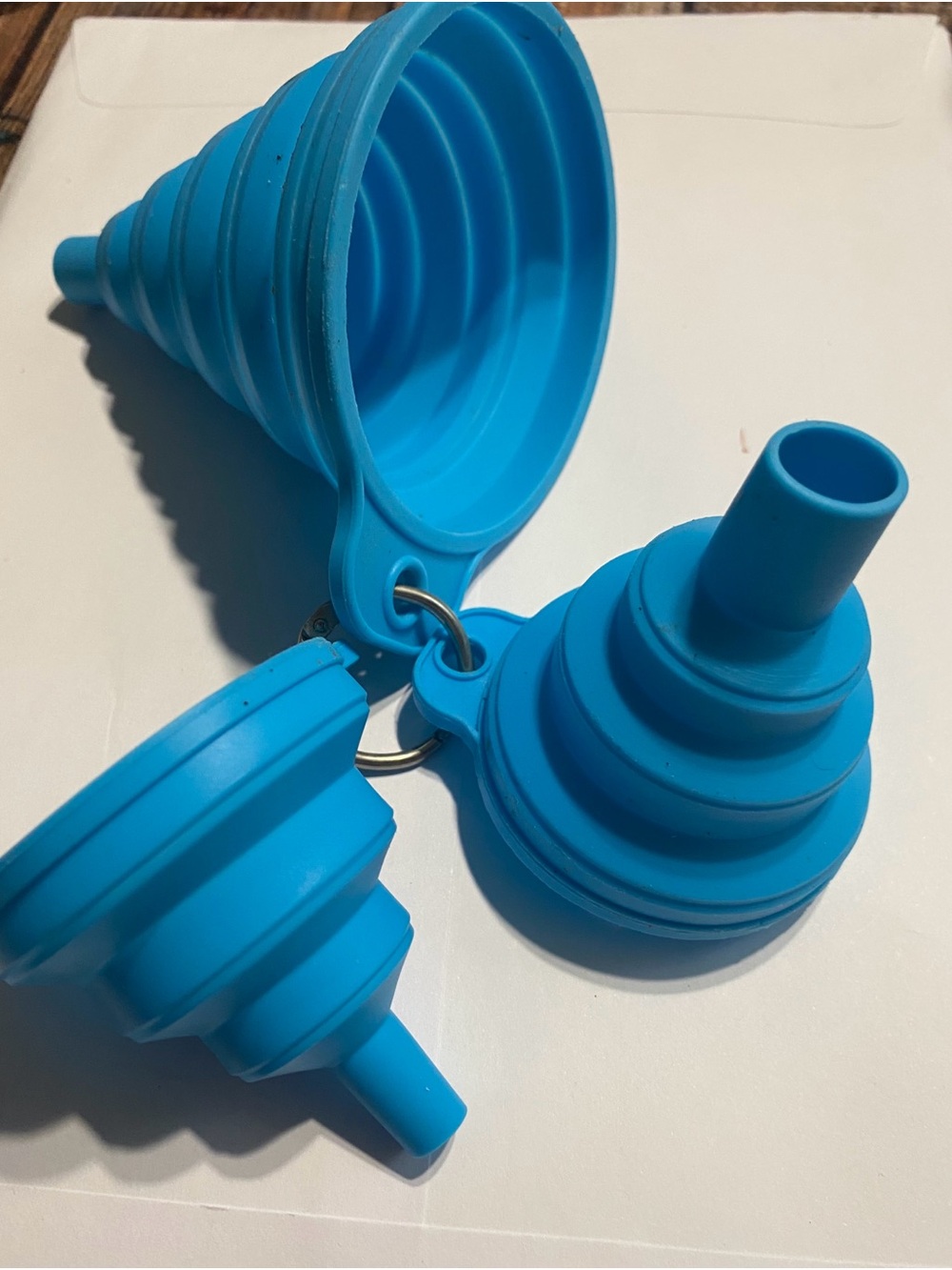 Collapsible Silicone Funnel Set - Bright Blue